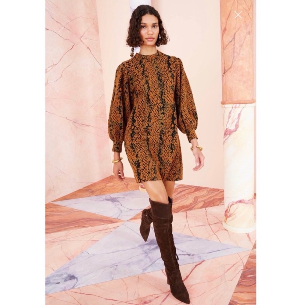 Ulla Johnson Lina Python Printed Wool
Knit Mini Dress Size S